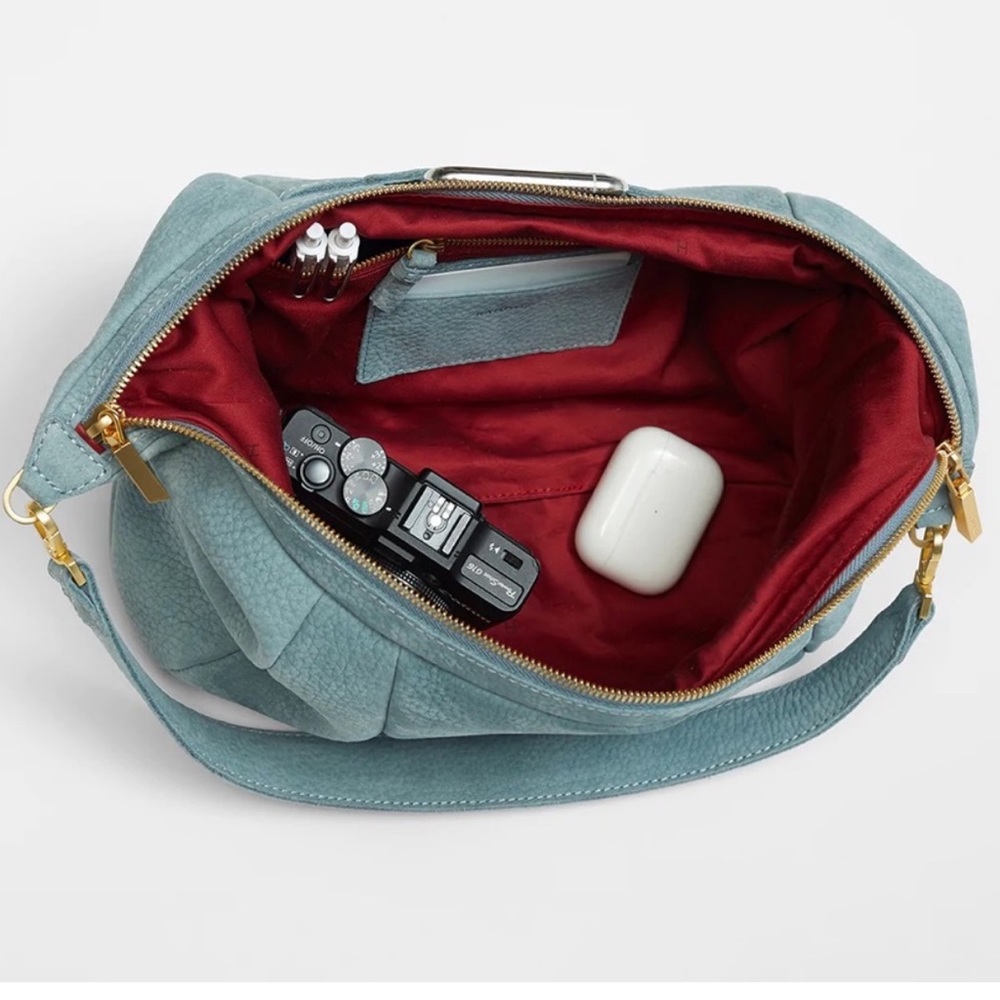 Hammitt Light Blue Suede Crossbody Bag - Picture 3 of 16